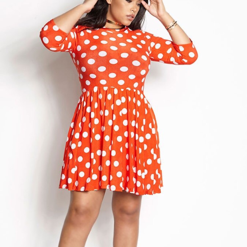 Rebdolls, polka dot, skater dress, pockets, red